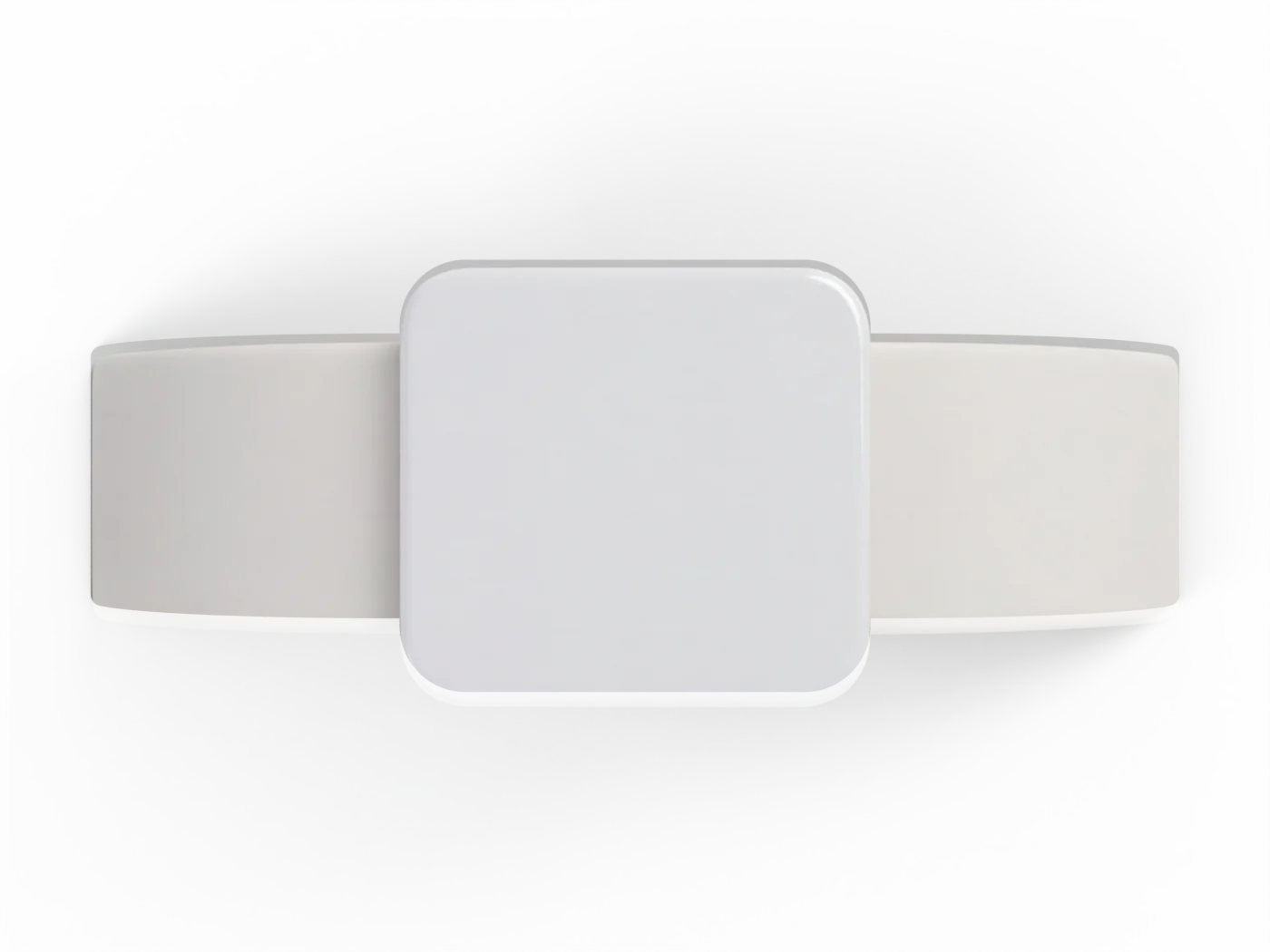 Boo from above: a rounded-square module on a soft strap.